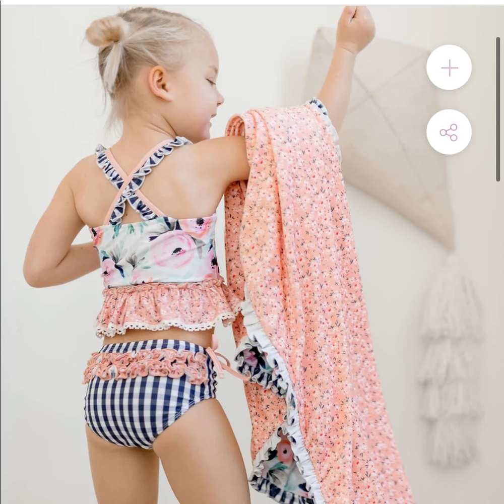 Cheeky Plum Calypso Swim Set! NWT 2T Selah Tankini Bikini and cover up - Picture 3 of 16